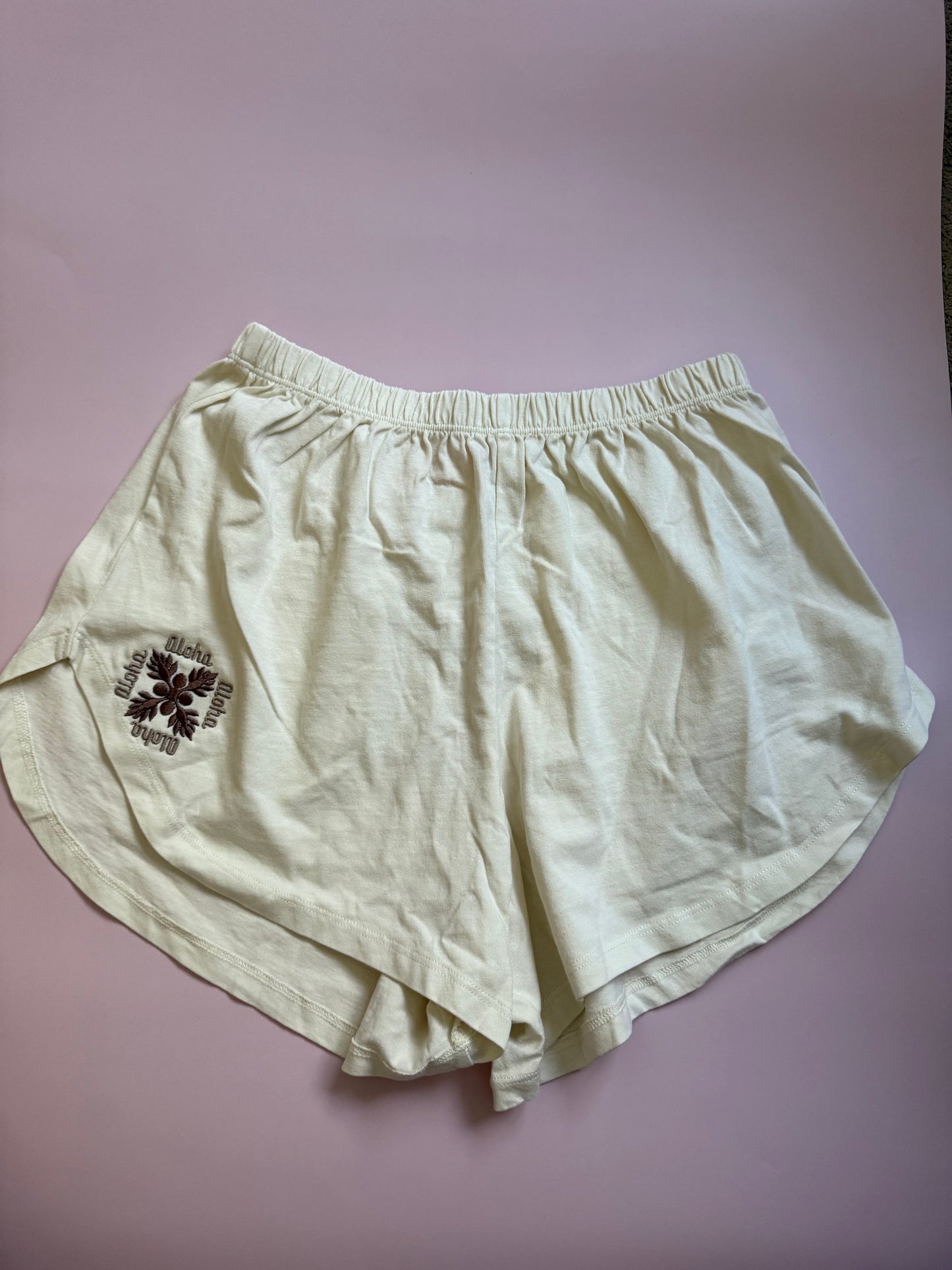Cream aloha shorts