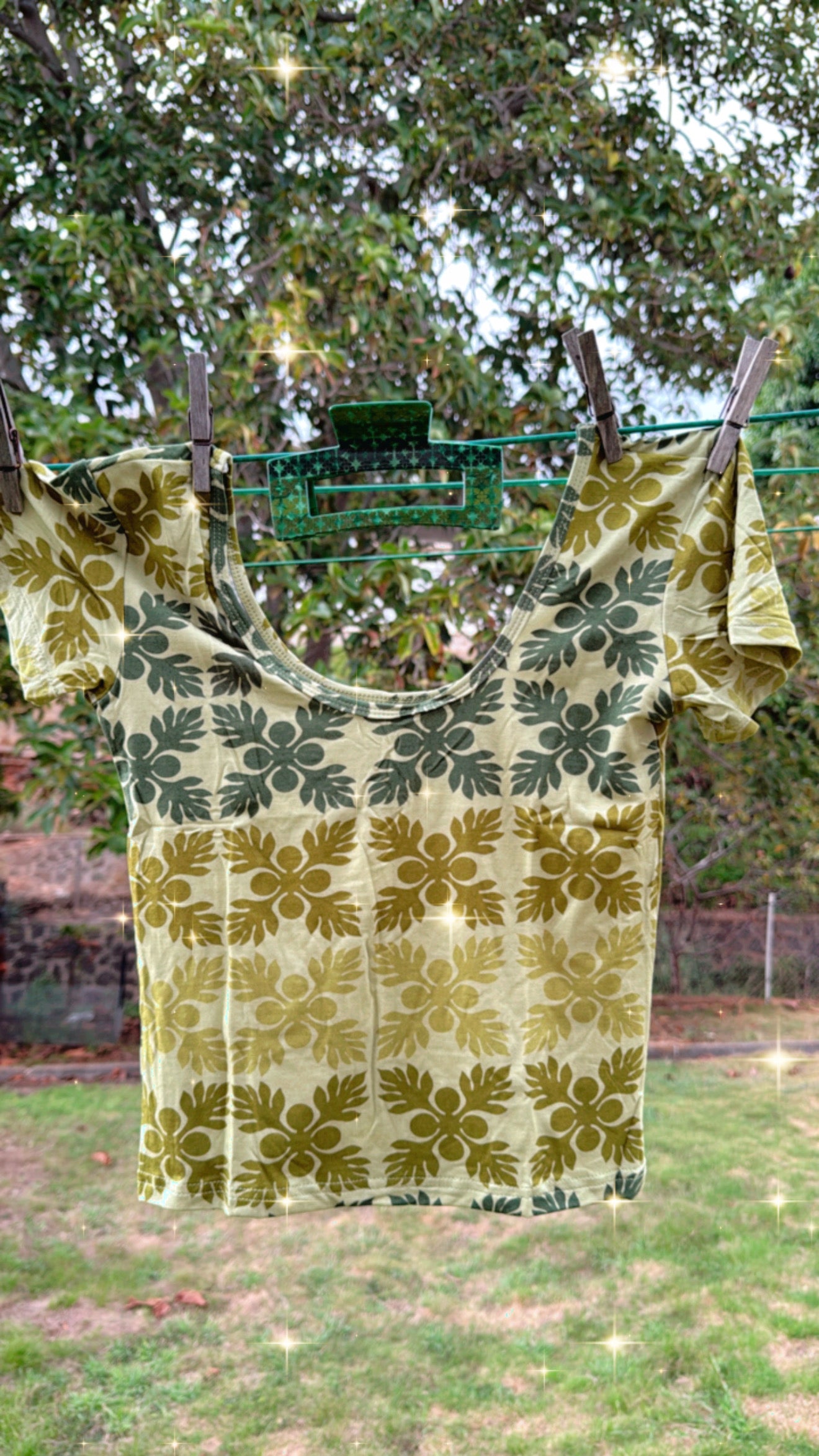 Olive green kuiki top