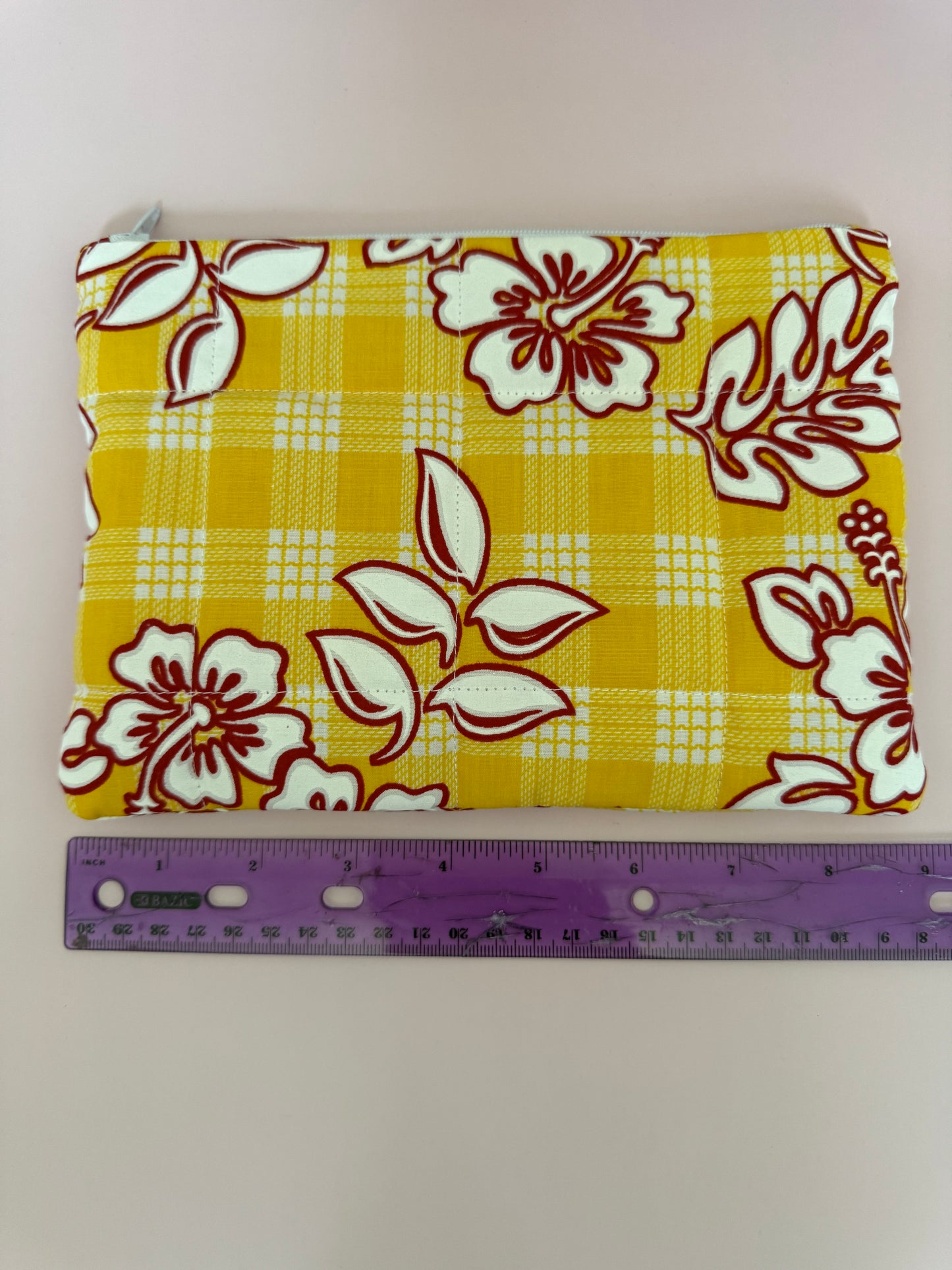Yellow mini quilt pouch
