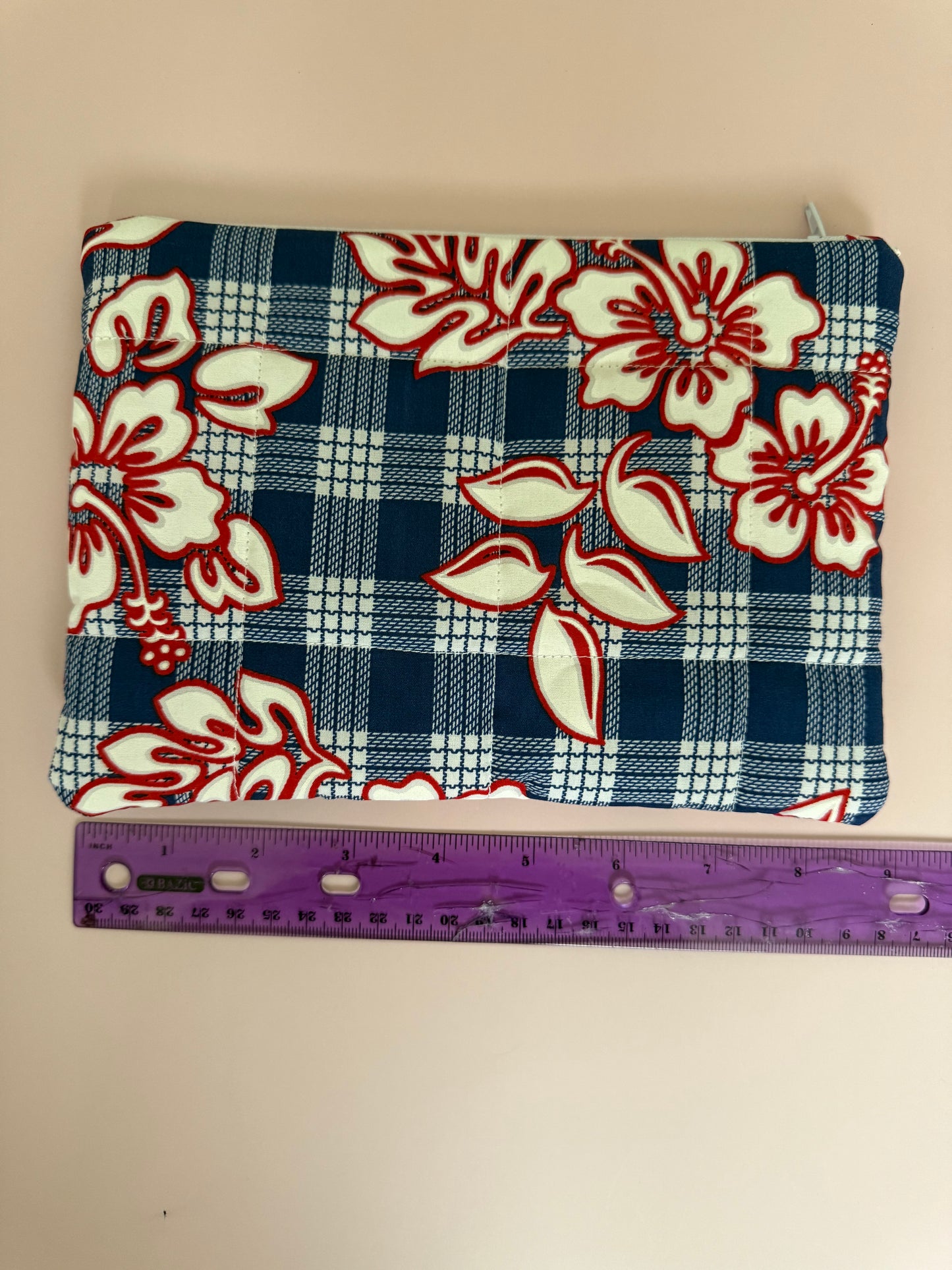 Blue and red mini pouch