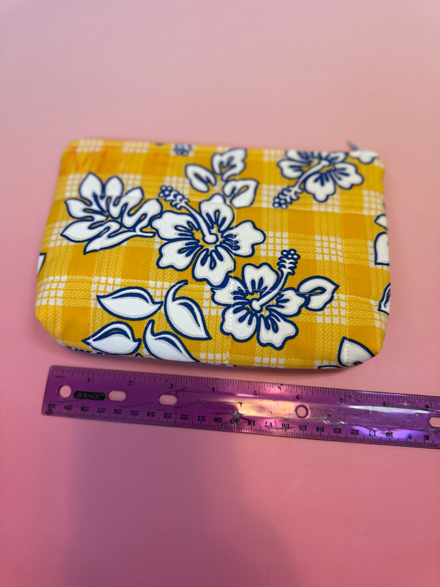 Yellow and blue mini pouch