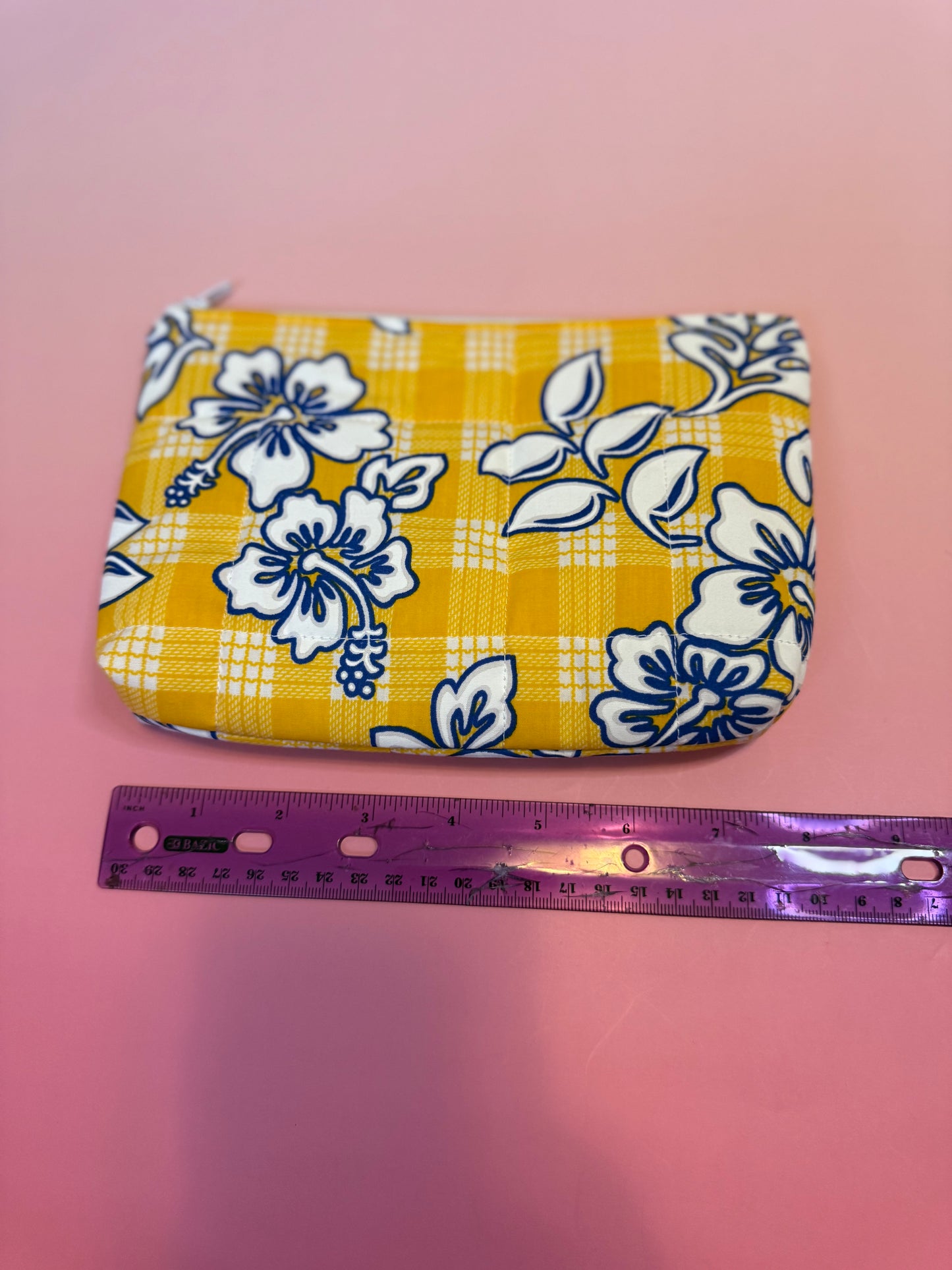 Yellow and blue mini pouch