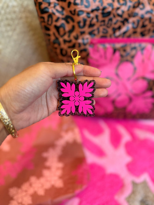 Leopard acrylic key chain