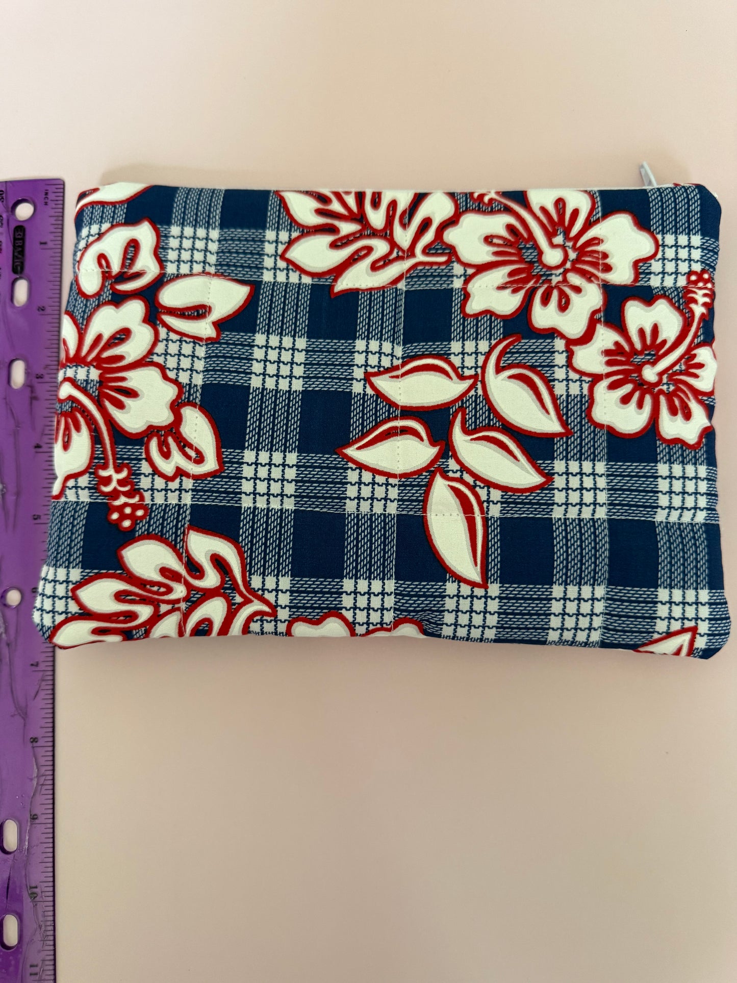 Blue and red mini pouch