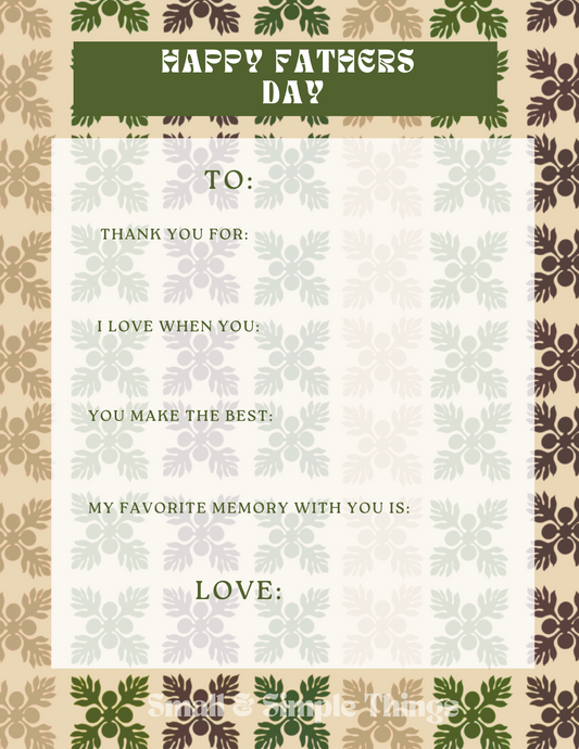 Free Fathers Day downloadable