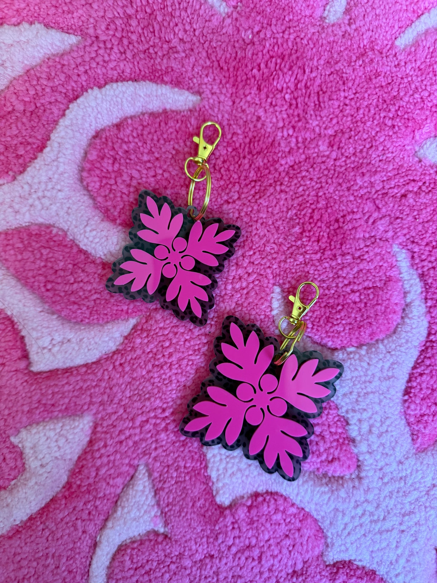 Leopard acrylic key chain