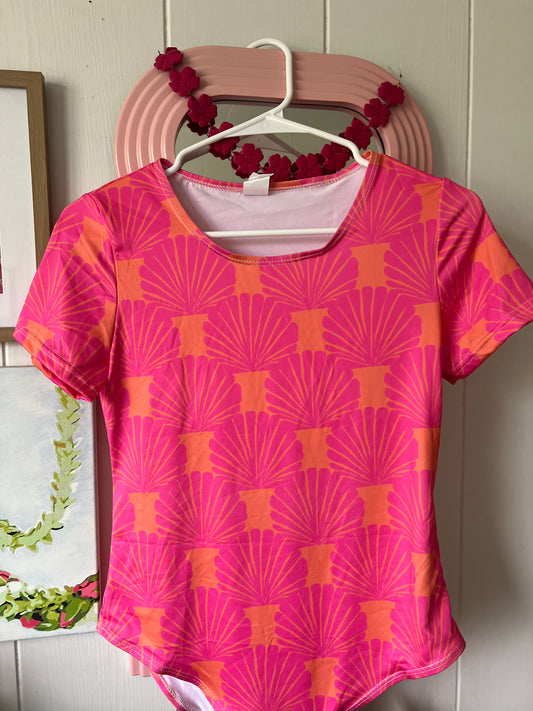 Pink + Orange shell bodysuit