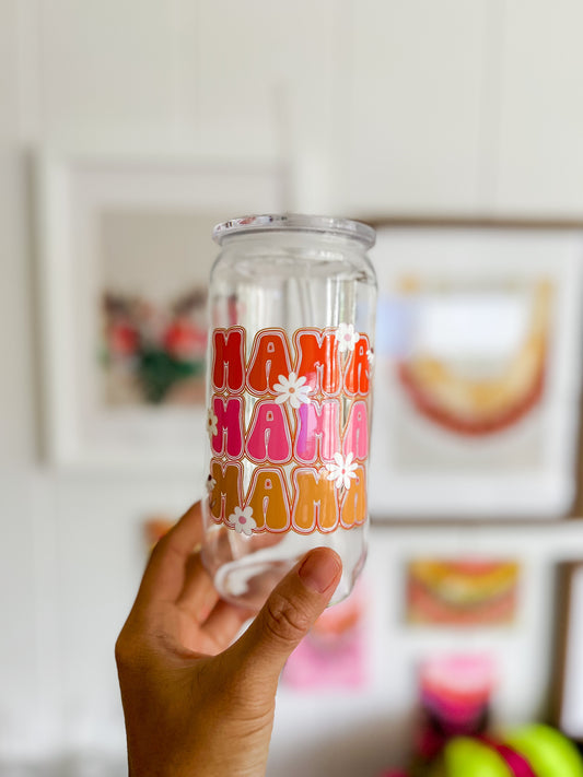 Groovy mama plastic tumbler