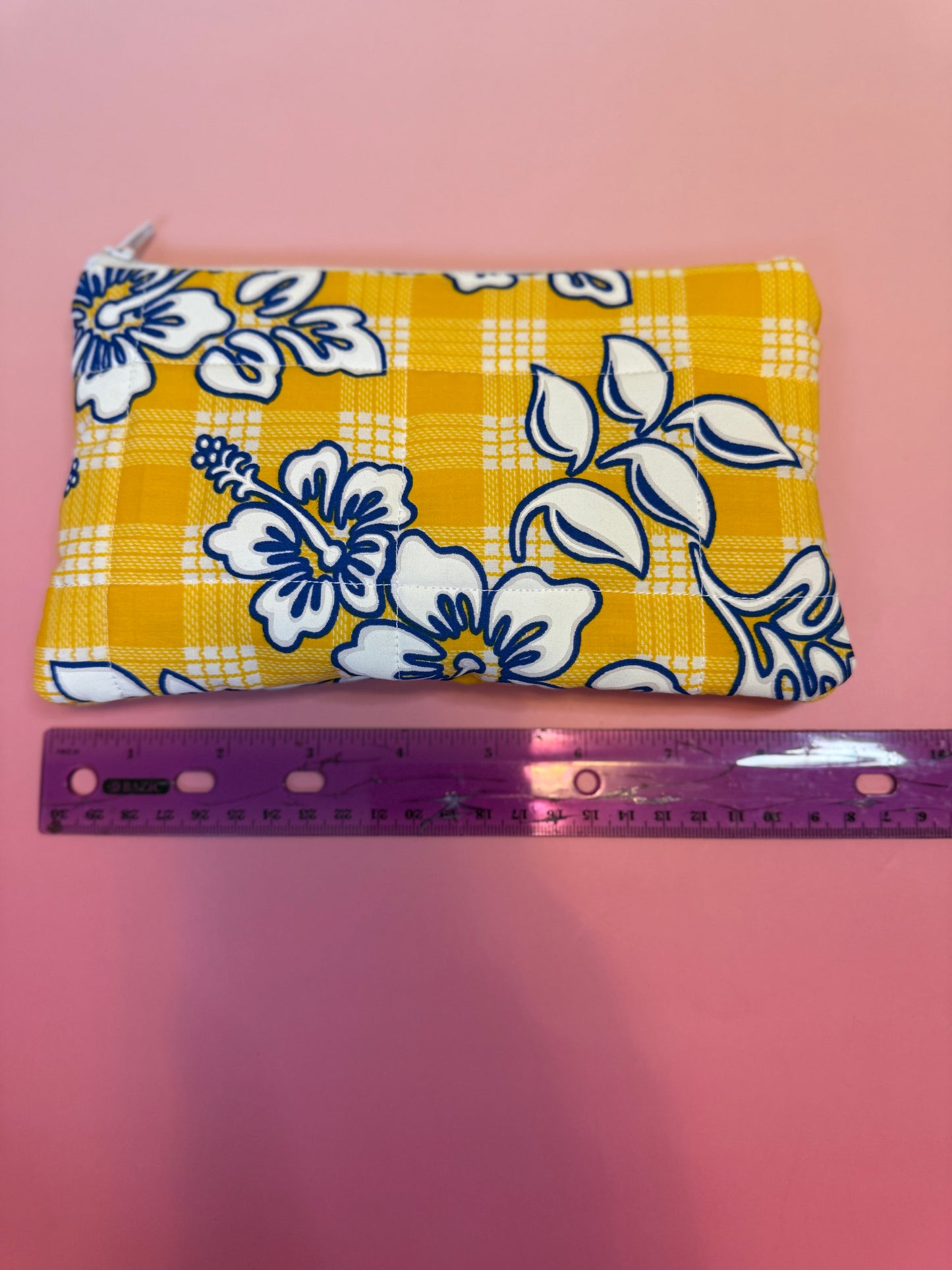 Yellow and blue mini pouch