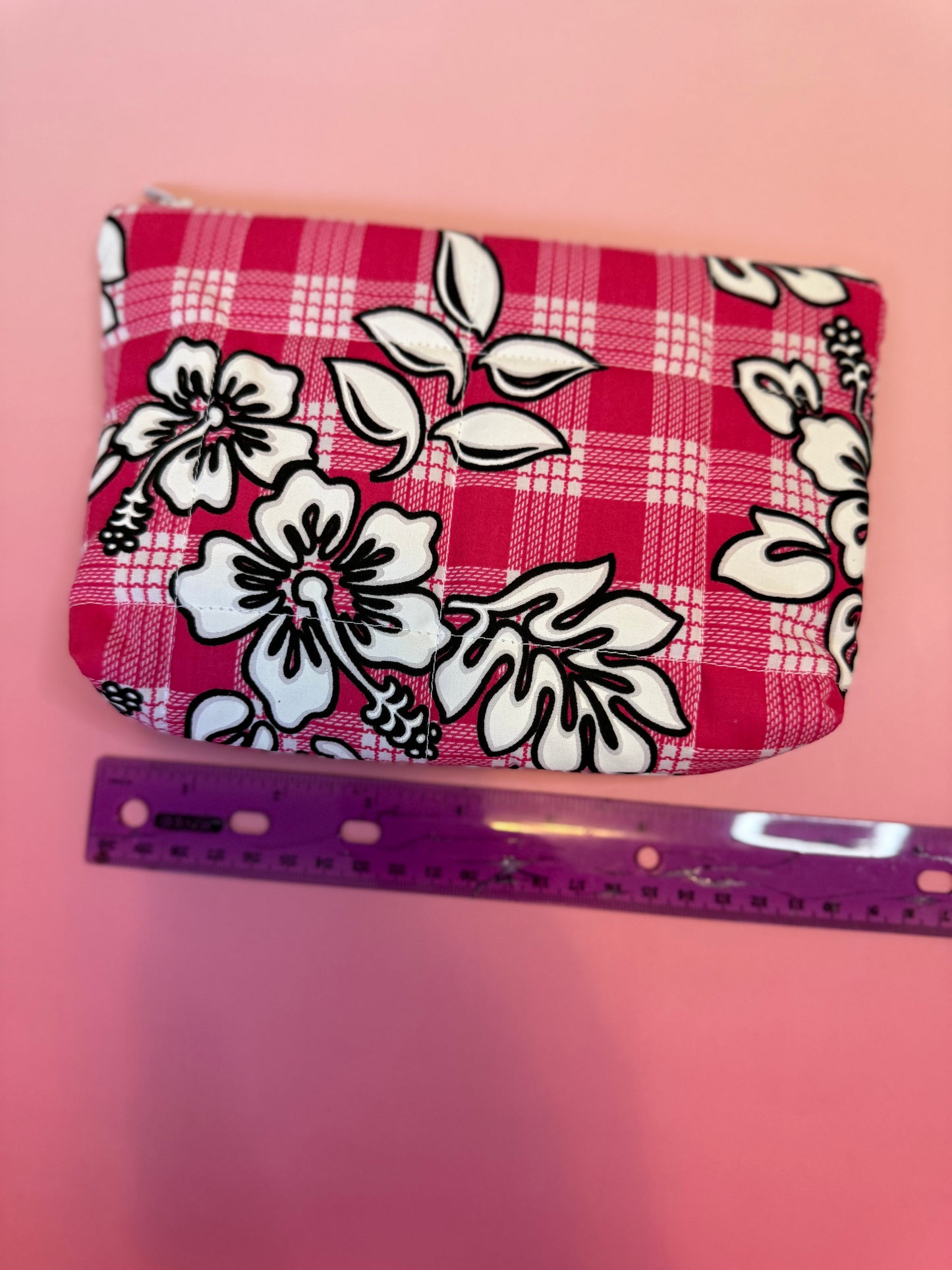Pink and black mini pouch