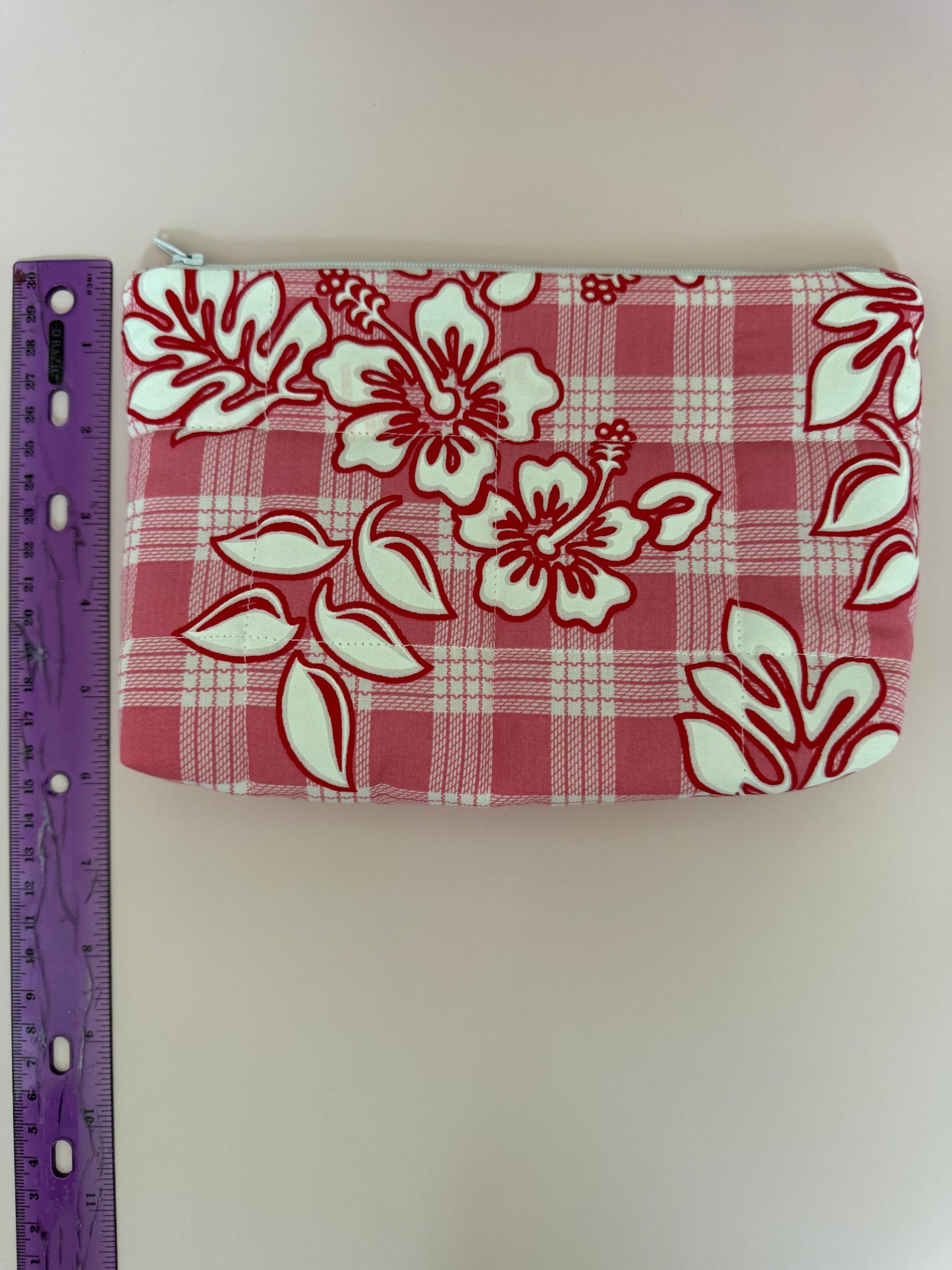 Pink mini quilted pouch