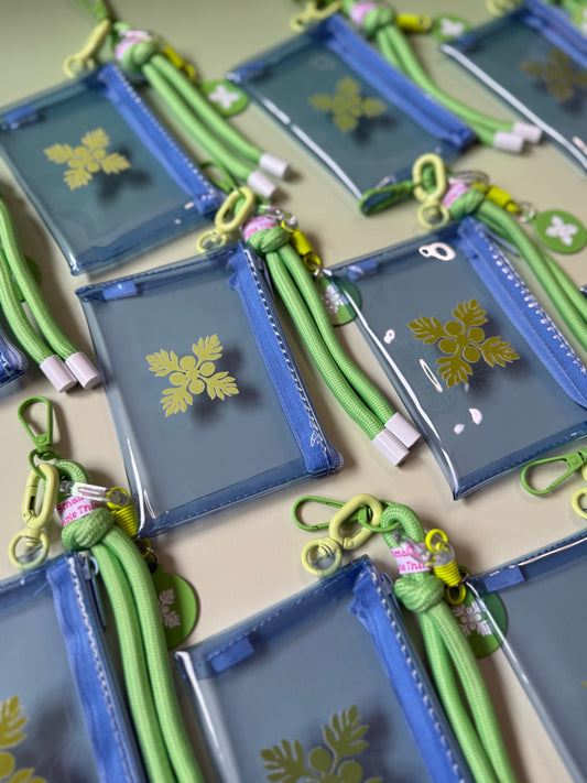 Blue plastic mini pouch