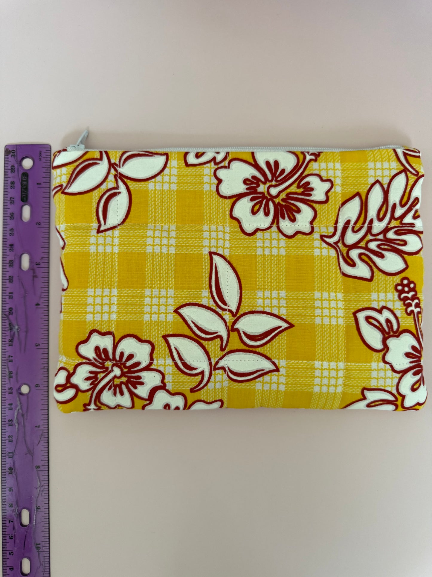 Yellow mini quilt pouch