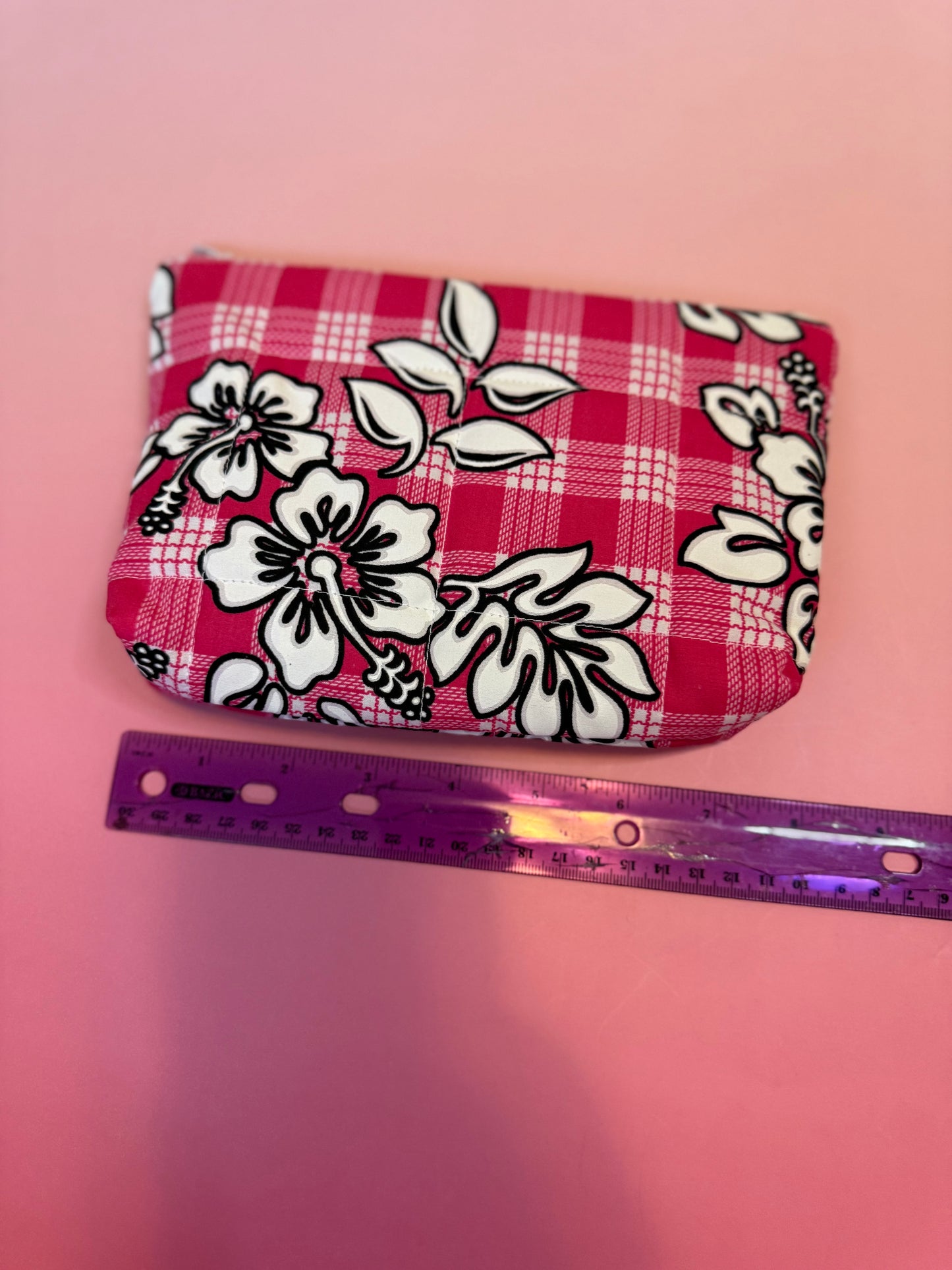 Pink and black mini pouch