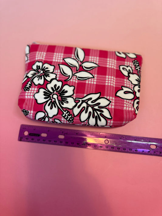 Pink and black mini pouch