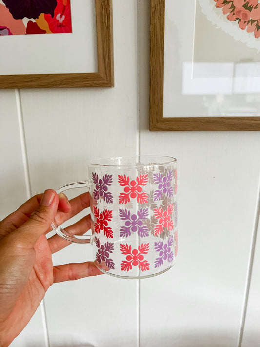 Peach + lavendar mug