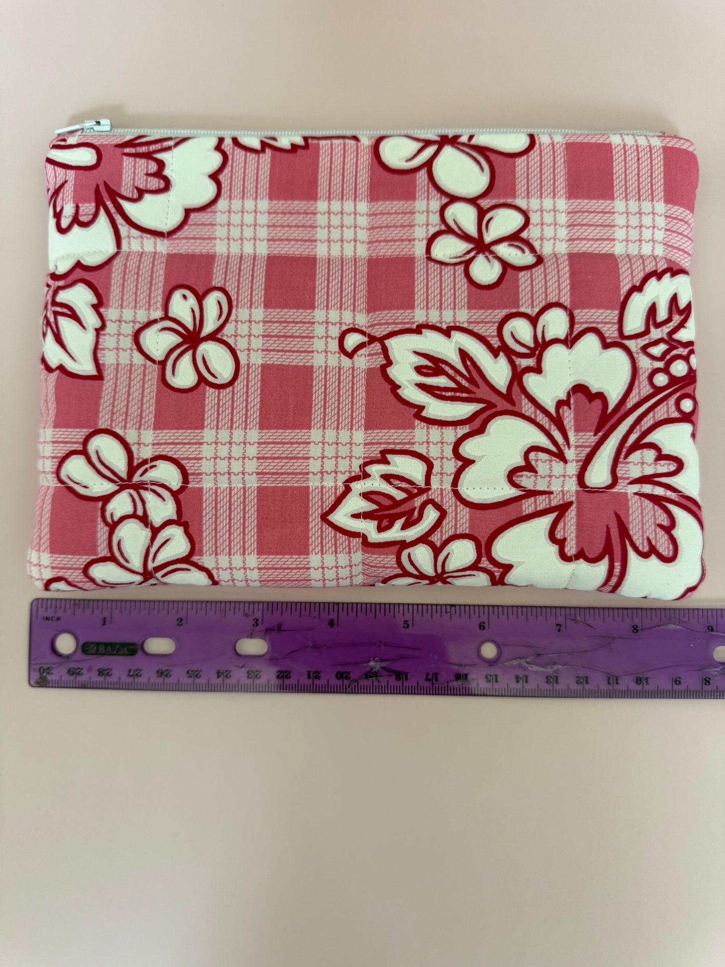 Pink mini quilted pouch