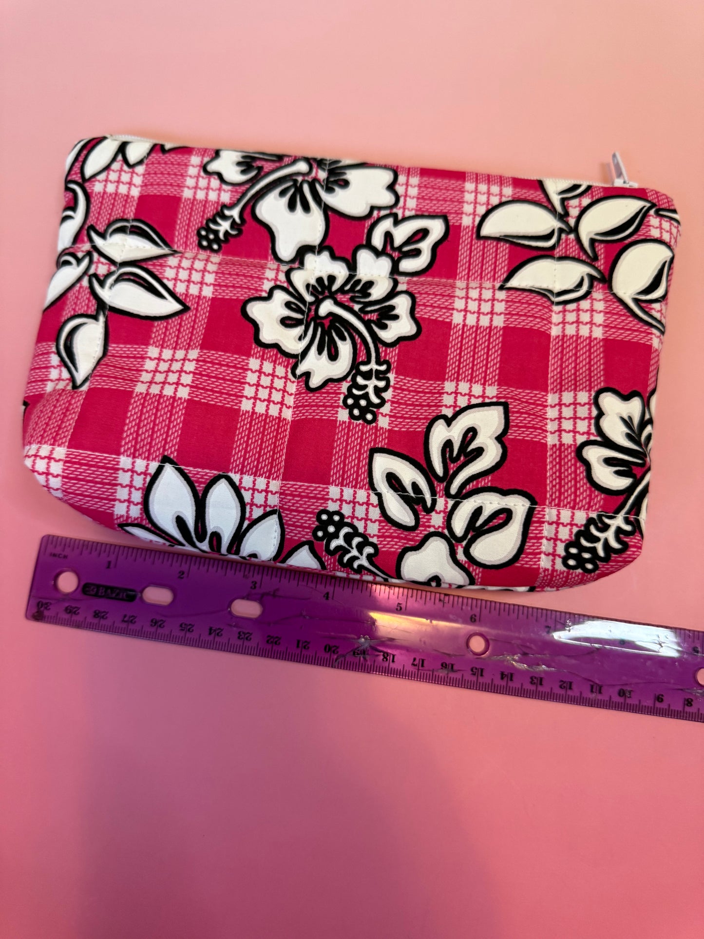 Pink and black mini pouch