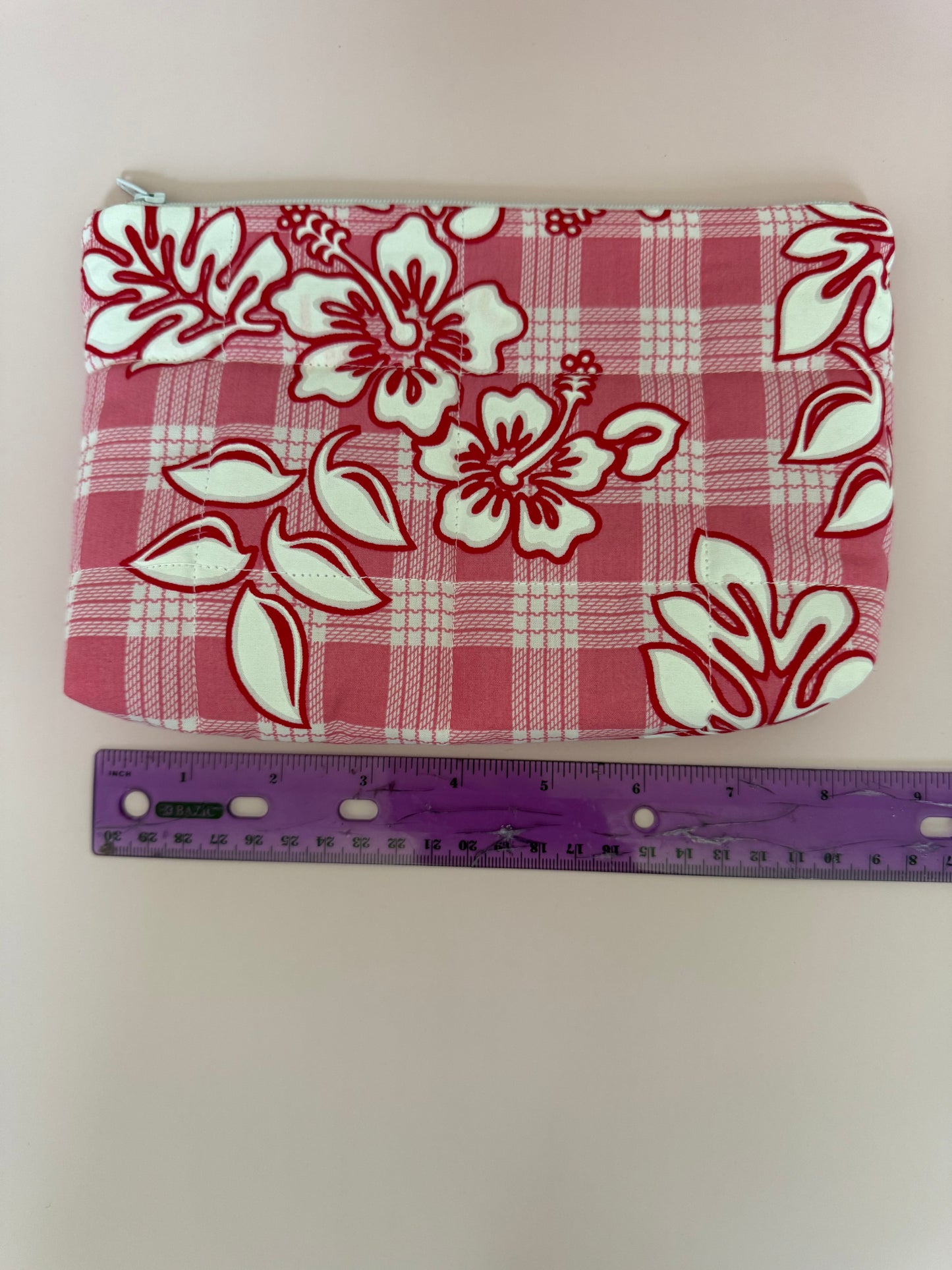 Pink mini quilted pouch