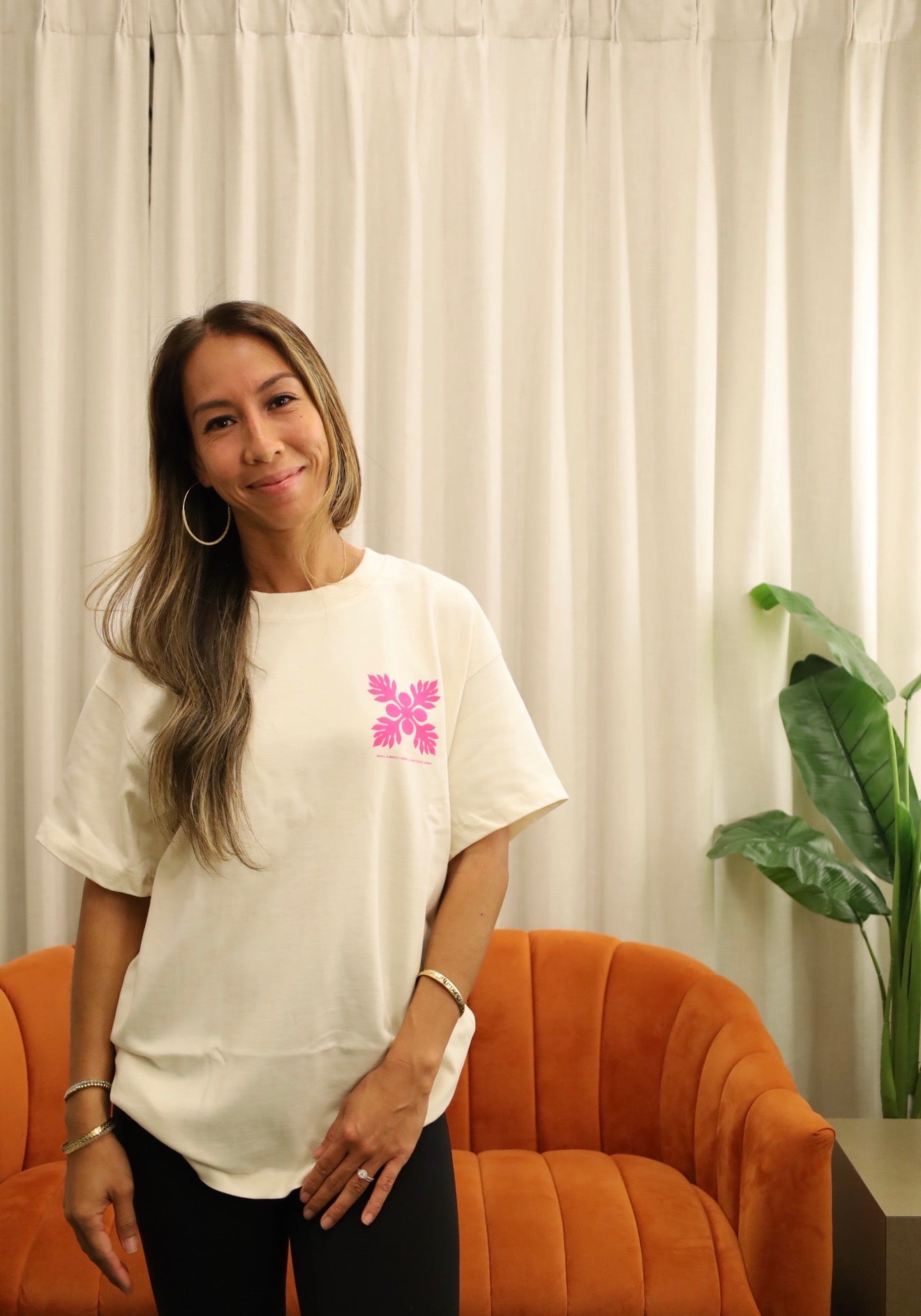 Short stack collab pink + neutral tee