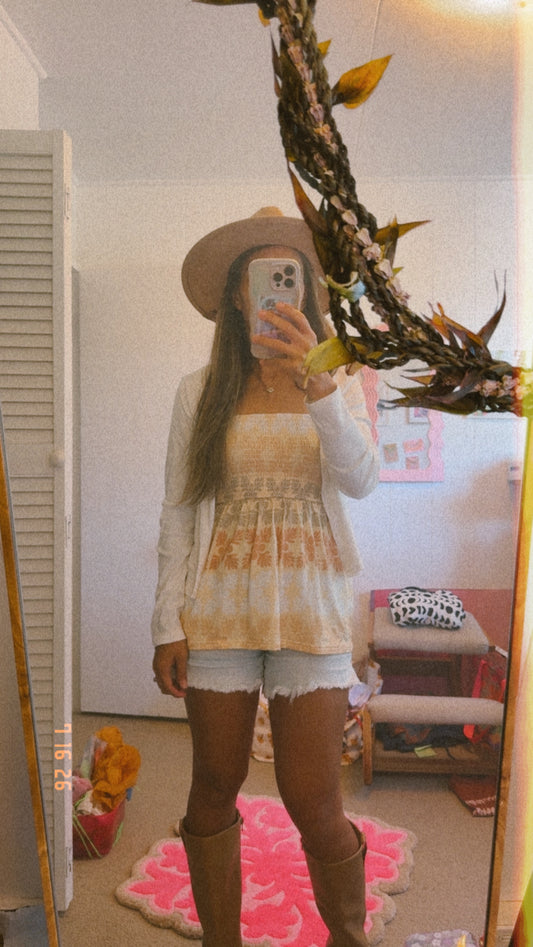 Babydoll smocked top