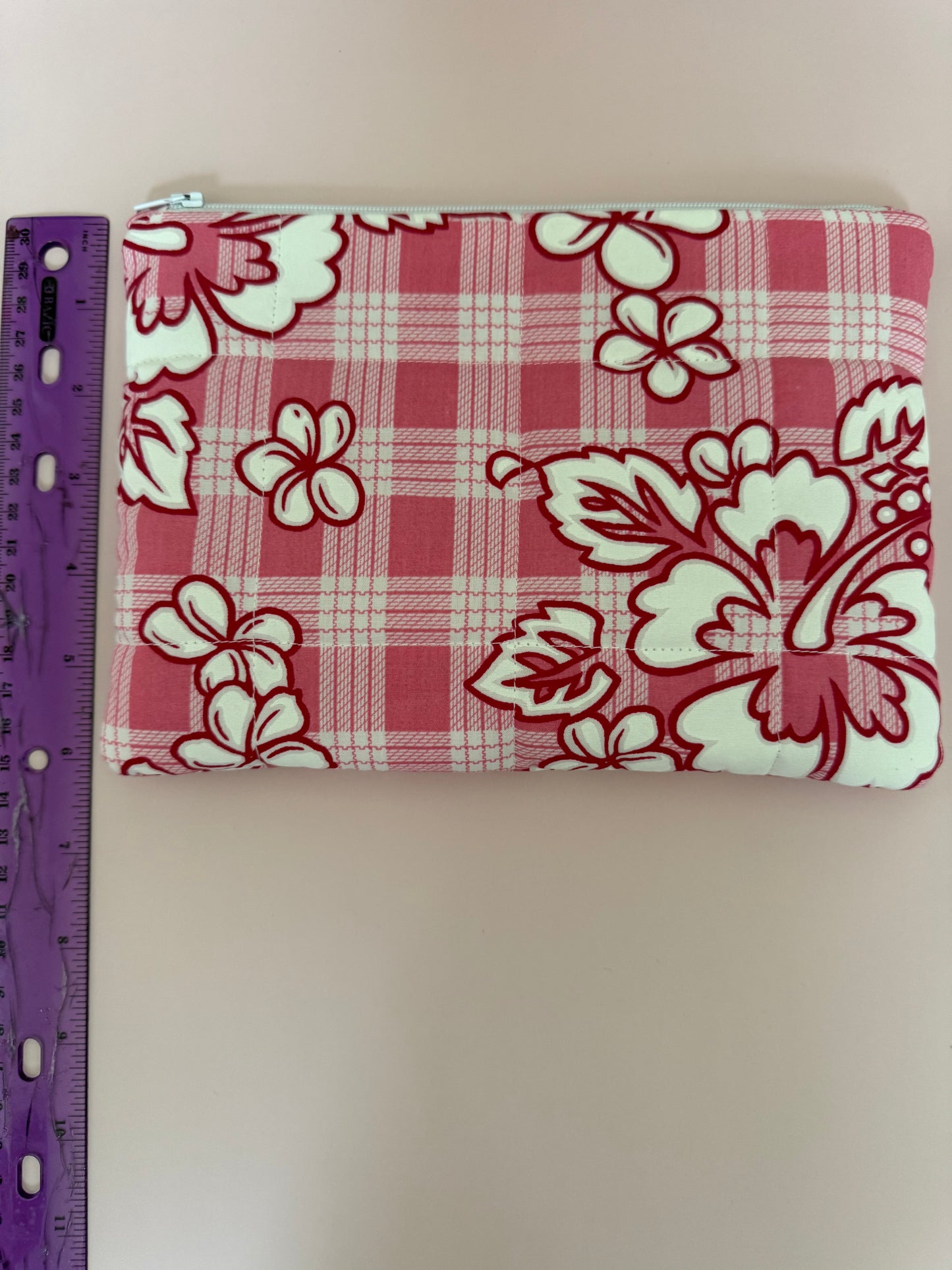 Pink mini quilted pouch