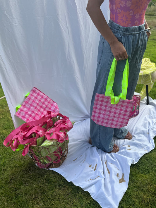 Pink palaka manini bag